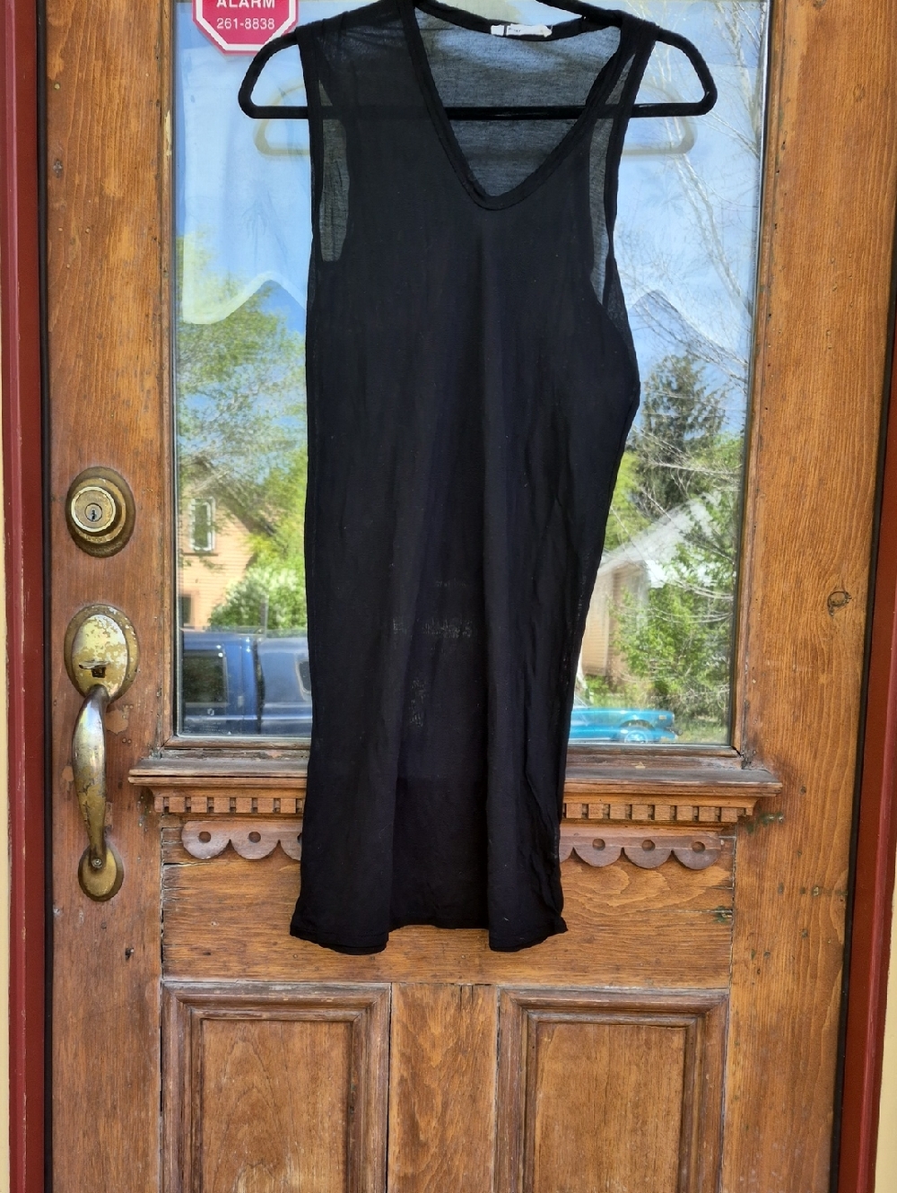 Alexander Wang Black Sheer V-Neck Tank